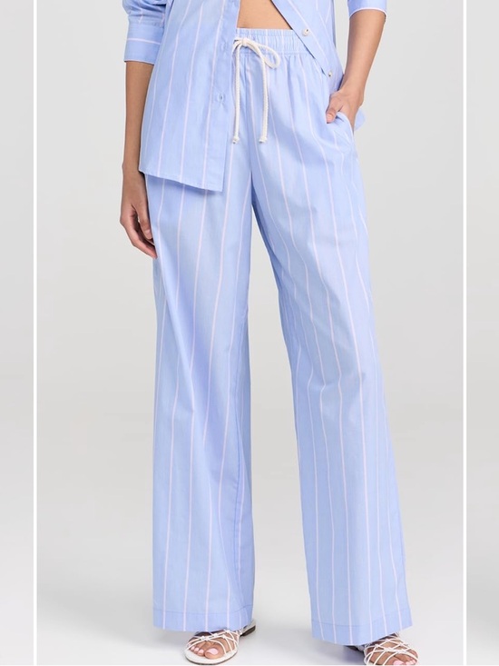 DONNI. Pants - Donni Stripe Pop Pants in Tomato Pinstripe